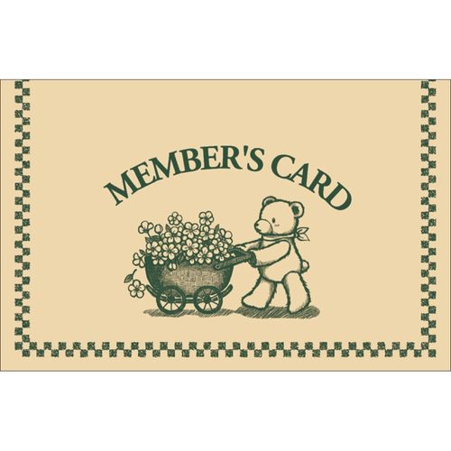 Sasagawa Taka Seal Cards 16-4911 Member's Cards, Flower Car Bear Bi-Fold, 50 Sheets