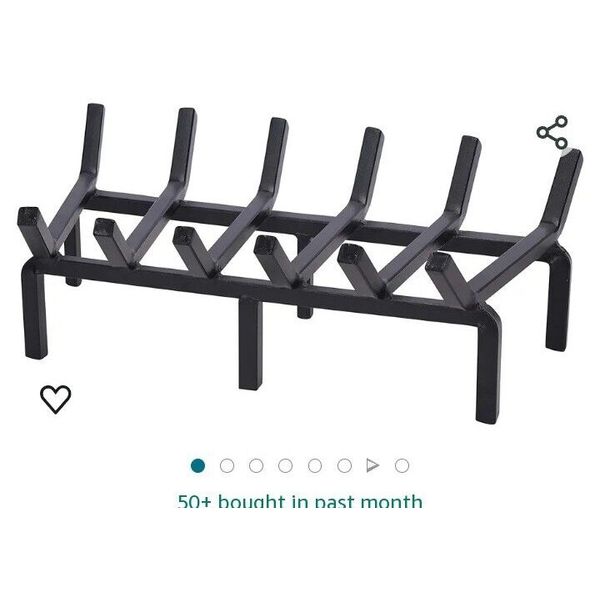 Fantaki Fireplace Grate Solid Steel Fire Grate Wood Log...