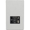 Knightsbridge Screwless Shaver socket with dual USB A+C (5V DC 2.4A shared) - brushed chrome with black insert