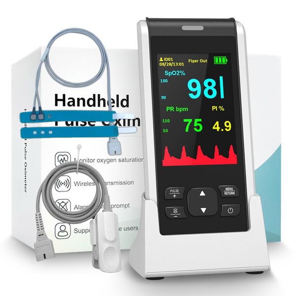 Oxygen Monitor Finger Kids,HOLFENRY Handhold Paediatric Pulse Oximetry Rechargeable Paediatric Pulse Oximeter with Free App Monitor SpO2(Blood Saturation Level) Heart Rate At Home School Travel Use