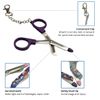 Mini Nurses Utility Scissors with 'Classic Flowers' Pattern Printed Blades - Belt Clip - Lilac Handle
