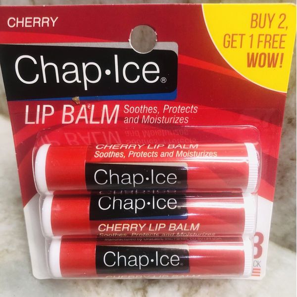 Chap.Ice Original Soothes/ Protects/Moisturizes Lip Balm: 3 Pack 0.14oz each.