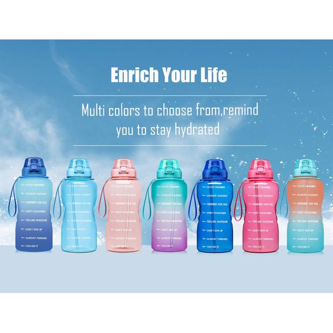 1 litre Motivational Fitness Sport Water Bottle with Straw & Time Maker,  Leak-proof, BPA-free, Tritan, Toxin Free Plastic Drink Bottle Design for