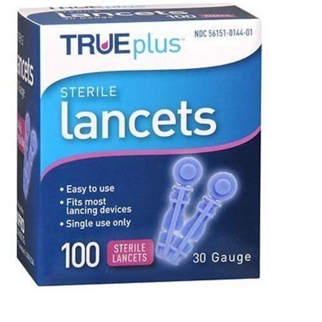 Trueplus Single Use Sterile Lancets Fits Most Lancing Devices 30 Gauge 100 Count