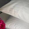 Luxury Cream 100% Cotton Satin Queen Bedding Set Cotton Shine Stripped Pattern