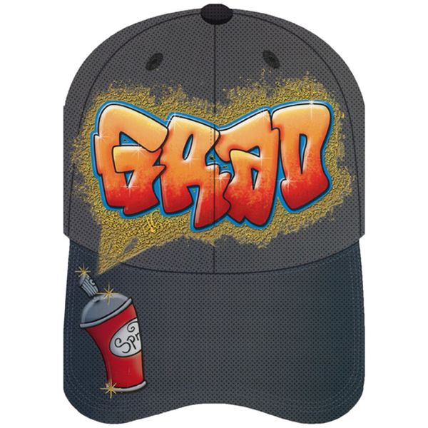 Grad Graffiti  Grey Baseball Cap Die Cut Graduation Congratulations Card