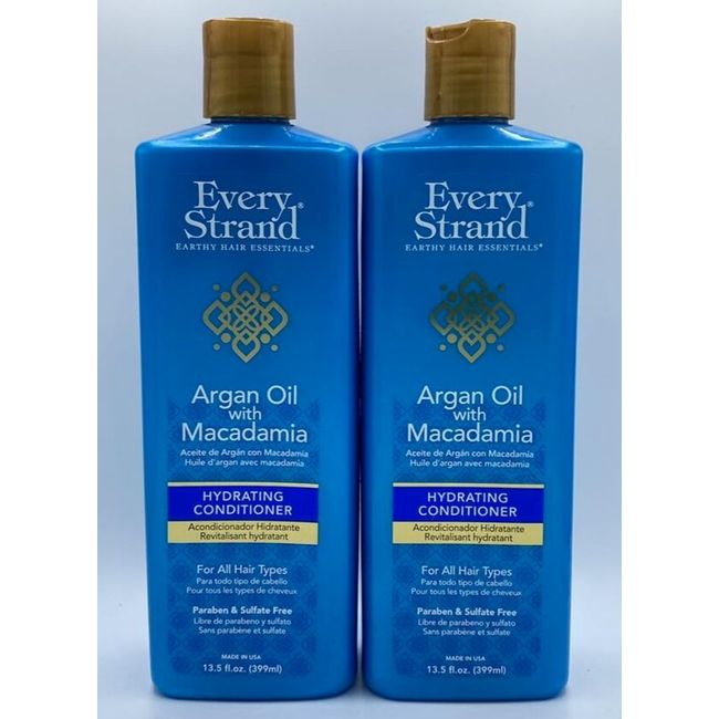 2PK Every Strand Argan Oil With Macadamia ~ 13.5 FL OZ EA ~ NEW ~ FAST FREE SHIP