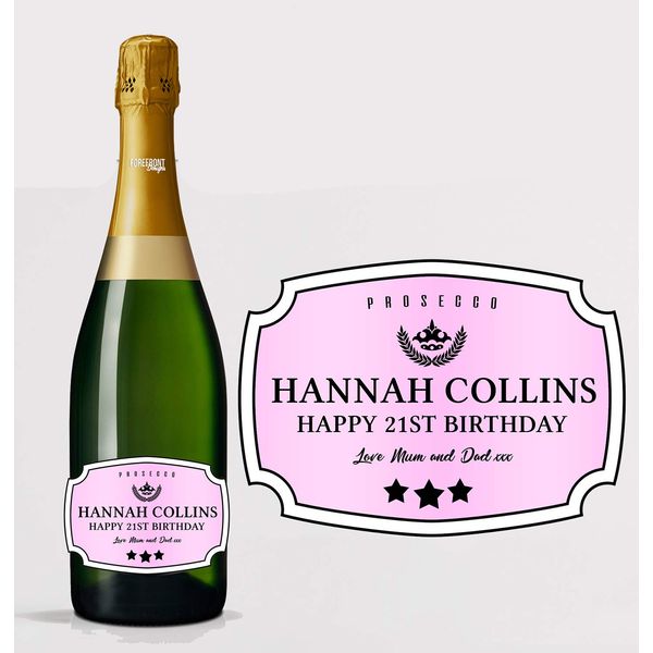 Personalised Champagne Wine Bottle Label Custom - Any Wording