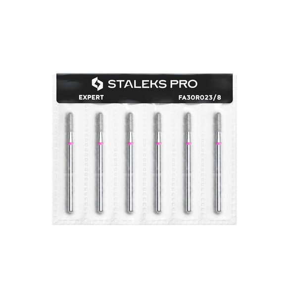Diamond Drill Bit Bits Manicure Pedicure Nail "Cyliner " Red 2.3mm Staleks (Red/Fine)