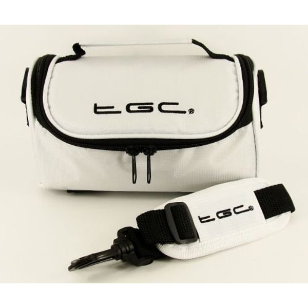 TGC ® Camera Case for Nikon Coolpix 2000 with shoulder strap and Carry Handle (Cool White)