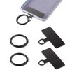 2pcs Phone Tether Patch, Universal Metal Phone Tether Tab with Spring Ring Lanyard Replacement without Adhesive for Cell Phone, Black
