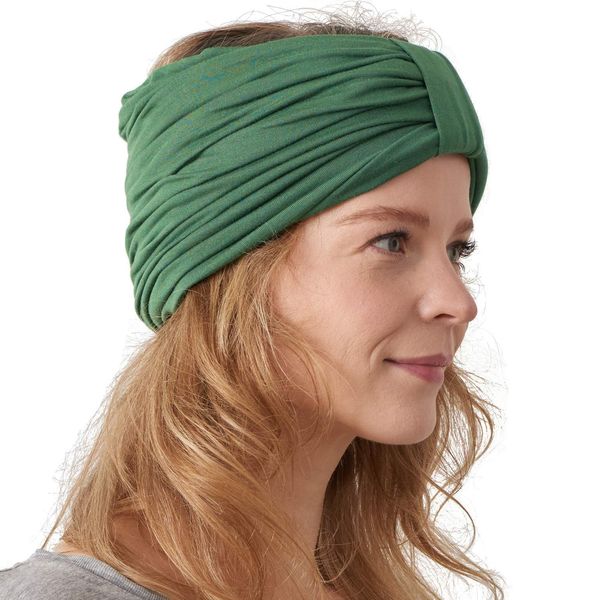 CHARM Womens Turban Headband & Headcover - Winter Bandana Head Wrap Chemo Hat Green