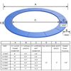 16FT Trampoline Replacement Safety Pad Universal Trampoline Cover Blue
