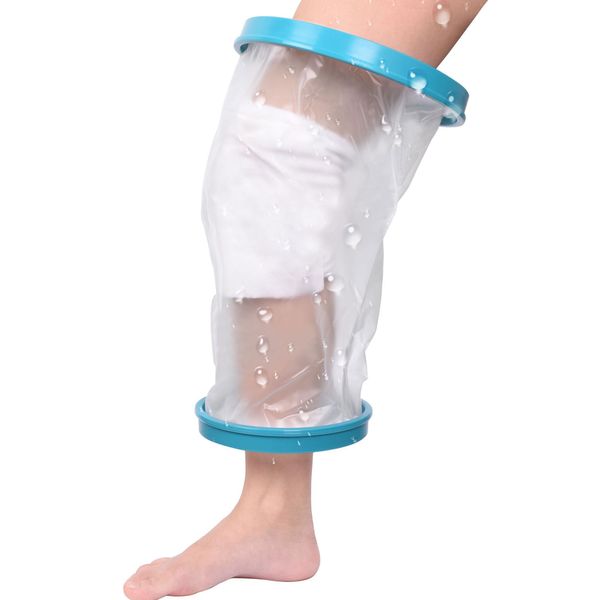 Waterproof Knee Cast Sleeve for Shower Adult, Cast Protector for Broken Leg Child, Soft Comfortable Adult Cast Cover for Showering Bathing Swimming with Watertight Seal Cast Sleeve for Knee Lower Leg