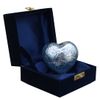 Well Blessed Doves Flying Designed Small Blue Heart Keepsake Urn For Ashes.