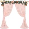 Peach Curtain Backdrop 5ft x 10ft Chiffon Sheer Backdrop Curtain Wedding Drape