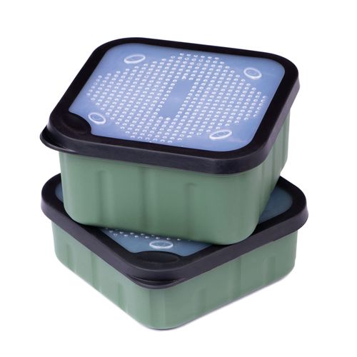 Zite Fishing Bait Boxes Set - 2 Pieces of Grub Tins & Worm Tins Fishing - Live Bait Boxes with Breathable Lid - Live Bait Container