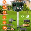 Ultrasonic Solar Animal Repeller 5 Modes with Motion Sensor Flashing Light Yard