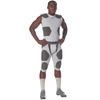 Champro Men's Standard Tri-Flex Compression Shirt with Integrated Pads Cushion System, White, Grey, Medium