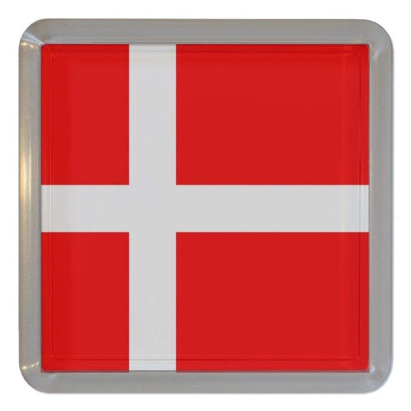 Denmark Flag - Plastic Tea Coaster/Beer Mat