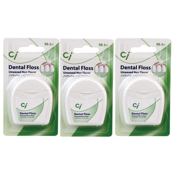 ci floss non-waxed non-flavored 50.3m 3pack