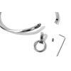 18" Brushed Stainless Steel Curved Bondage Collar with Removable Single Ring