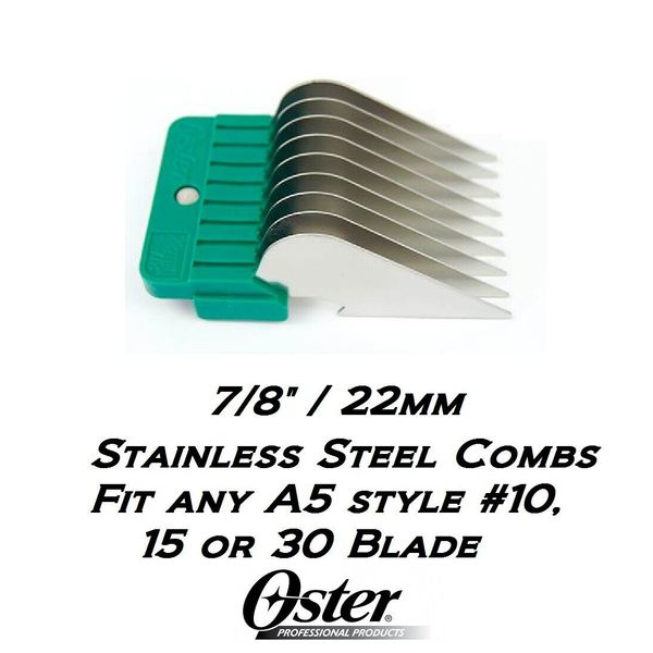 OSTER Detachable Blade 7/8,22mm STAINLESS STEEL GUIDE COMB*Fit Andis AGC,Wahl KM