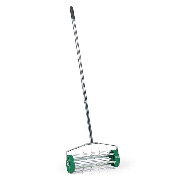 Gardening Lawn Aerator Grass Roller With 3 Level Adjustable Telescopic Handle