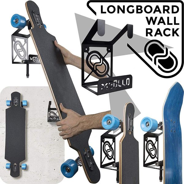 MEOLLO Longboard rack wall mount (100% Steel) (2 x White)
