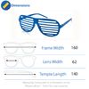 Dark Blue Shutter Shades Fun Novelty Plastic Party Sunglasses