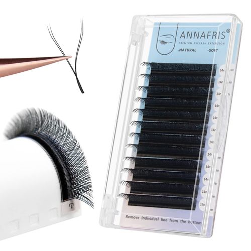 ANNAFRIS 4D YY Shape Eyelash Extension Makeup Mesh Net Cross 0.07 C Curl 10mm 2D Y Shape Premade Fans Lash Extension Hand Woven Natural Soft Light Mink False Lashes (0.07 C, 10mm)