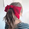 WHITE FANG ZA058 Hair Elastic Bow Ribbon Cute Large Black Brown White Hair Accessory Adult Women's (07: Navy)