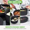 Click 10-Piece Ceramic Nonstick Cookware Set, Detachable Handle, Stackable Space