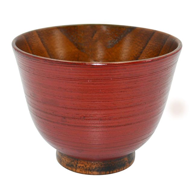 Kishu Lacquerware TOW11587RA Wooden Soup Bowl, Multi-purpose Bowl, 13.8 fl oz (390 ml), Nano Coat, Brush, Vermilion