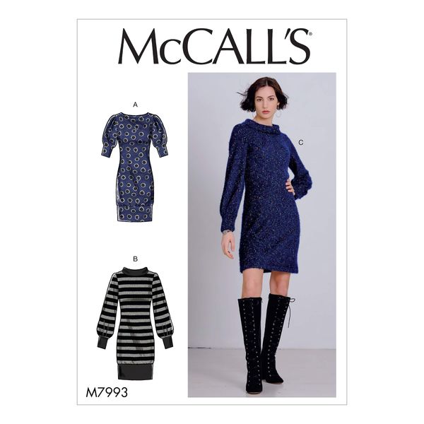 McCall's Sewing Pattern-M7993Y-Misses' Dresses, Paper, White, Various