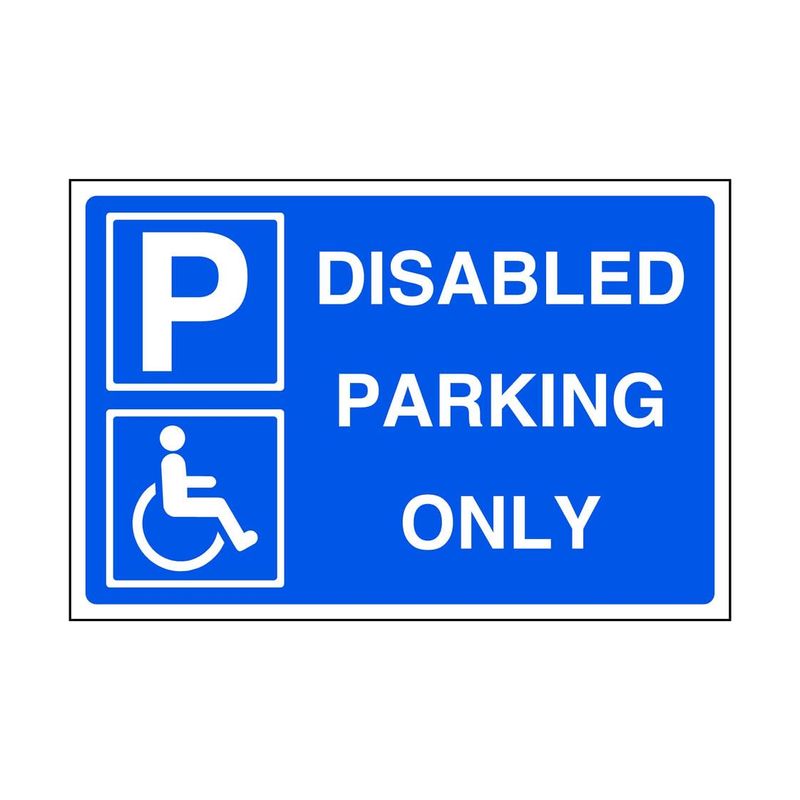 Disabled parking only - parking sign - disable signage - 3mm Aluminum ...