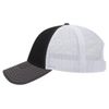 OTTO 6 Panel Low Profile Contrast Vertical Mesh Back Cap - Ch.Gry/Blk/Wht