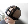 Combs attached Large Black Left U Part wig cap.U-Part Weaving Cap. UPart wig making.