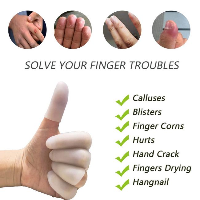 Finger Protectors Finger Caps Silicone Fingertips Protection - Gel Finger  Cots Great for Trigger Finger, Finger Arthritis, Finger Cracking and Other