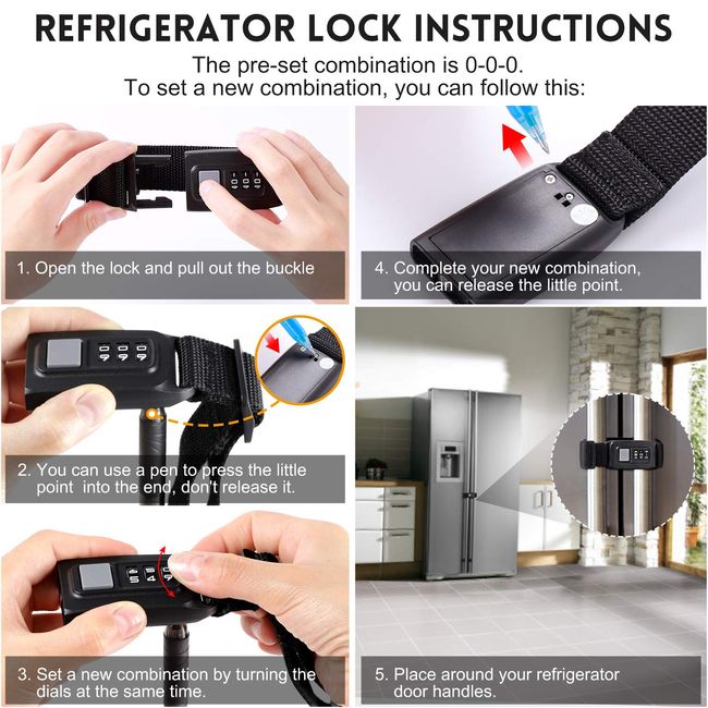 Multi-functional French-door Refrigerator and Cabinet Lock (Long