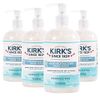 Kirk's Odor-Neutralizing Unscented Clean Hand Soap Castile Liquid Soap Pump Bottle | Moisturizing & Hydrating Kitchen Hand Wash | 12 Fl Oz. Bottle | 4-Pack