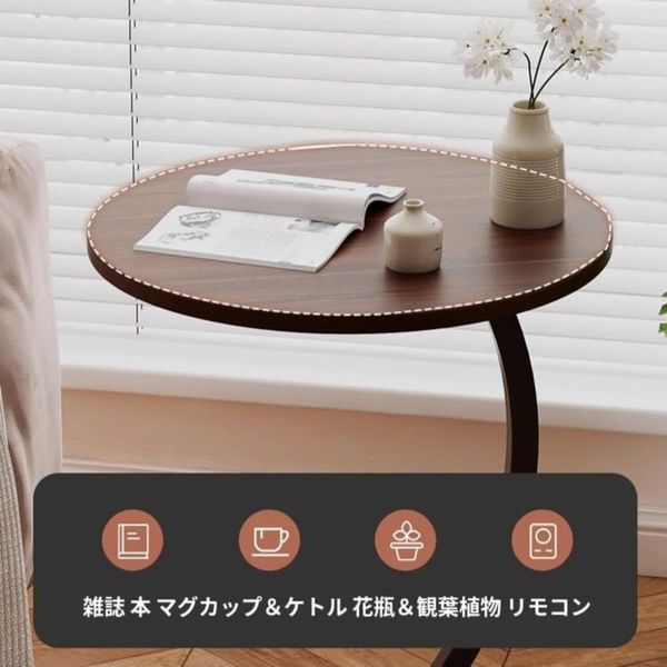 Side Table Round Side Table Bedside Table Side Table Bed Small Coffee Table Mini Round Small Coffee Table Small Apartment Portable Home Coffee Table (Natural)