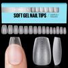 TOMICCA Nail Tip Sanded Nail Tip Short Full Cover Plain Tip Clear Tip Practice Commercial Use