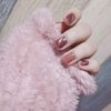 24 Pcs Reddish Brown Nail Tips Easy 1 Second Gel Nail Tips for Reception Kimono Kimono Dream Illusion Gradient