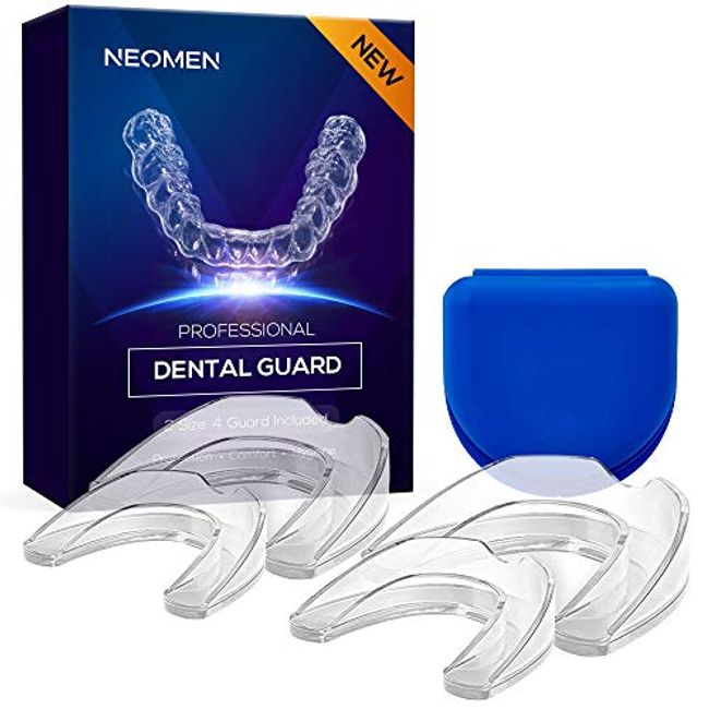 Neomen Mouth Guard for Grinding Teeth- 2 Sizes, Pack of 4 - New Upgraded Dental Night Guard for Clenching Teeth, Stops Bruxism, Tmj & Eliminates Teeth Clenching