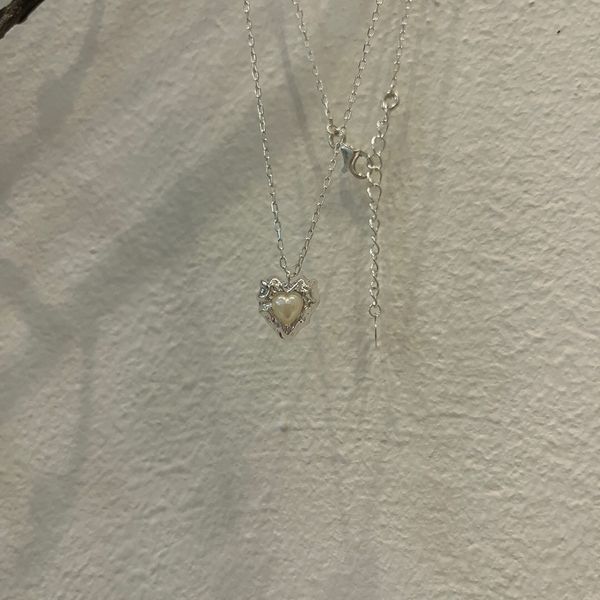 Pearl Heart Necklace Silver Pearl Necklace Silver92.5