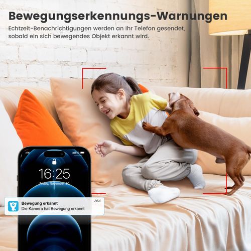 Little elf Smart Camera, Litokam 2K Indoor Security Camera with 360° Motion Tracking, Pet Camera Night Vision, [2024 New] House Cameras for Pet/Nanny, WiFi Camera Two-Way Audio, Work with Alexa