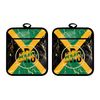Bleu Reign Personalized Potholder Set Custom Name Jamaica Flag Marble Monogram Linen