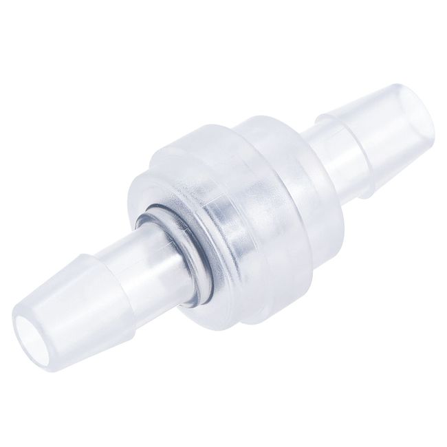 uxcell Check Valve One-Way Inline Hose Connector for Water Tank Pump EPDM Plastic 9mm Diameter Translucent 4pcs