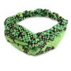 Green/Black Snake Print Twisted Fabric Elastic Headband/Headwrap